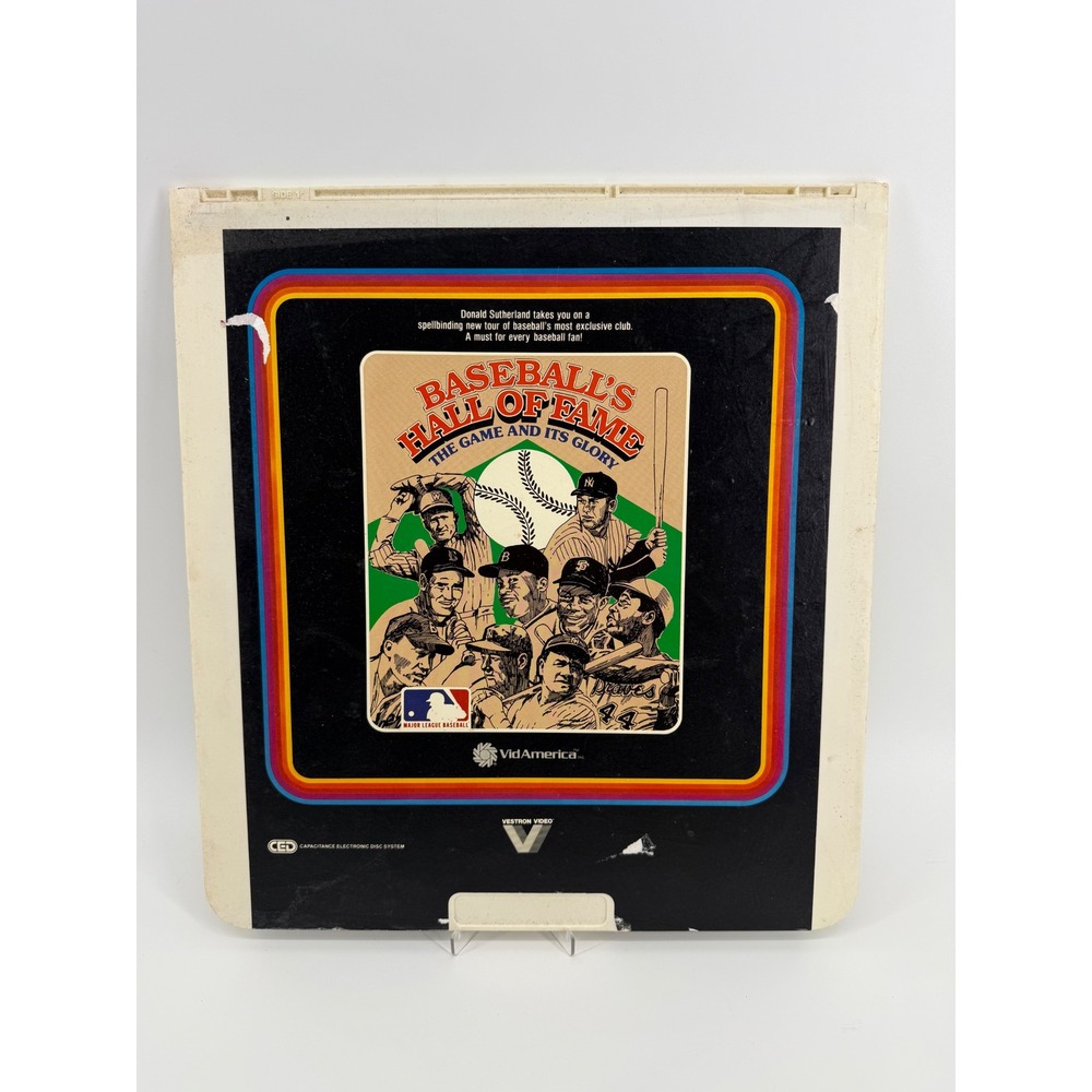 VTG VidAmerica Baseball Hall of Fame CED Video Disc OS Multi-Color Retro Sports